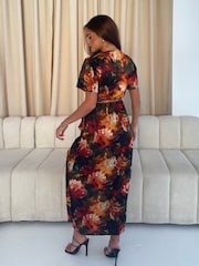 Girl In Mind Orange Farren Wrap Maxi Dress - Image 4 of 6