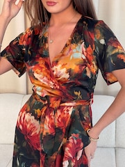 Girl In Mind Orange Farren Wrap Maxi Dress - Image 5 of 6