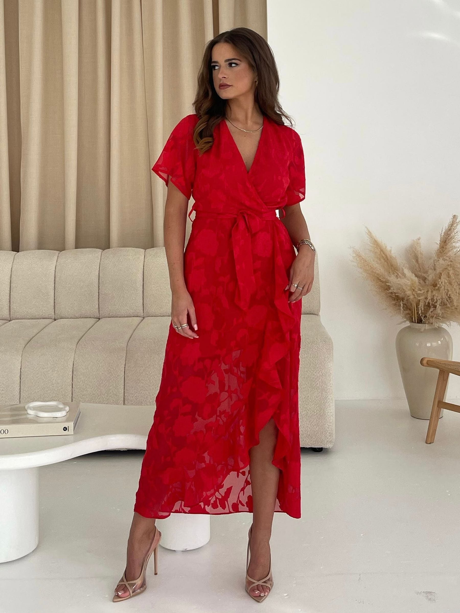 Red wrap dress australia outlet