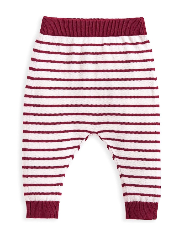 Mamas & Papas Red Ho Ho Ho Christmas 100% Cotton Cardigan and Leggings Set 2 Piece - Image 6 of 6