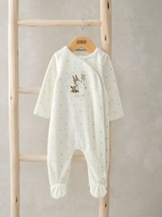 Mamas & Papas My First Christmas Velour White Sleepsuit - Image 3 of 4