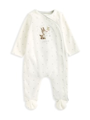 Mamas & Papas My First Christmas Velour White Sleepsuit - Image 4 of 4