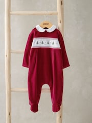 Mamas & Papas Rot Mein erster Weihnachts-Schlafanzug mit Kragen - Bild 2 von 3