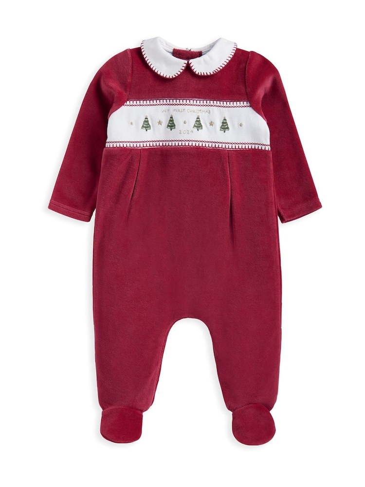 Mamas & Papas Rot Mein erster Weihnachts-Schlafanzug mit Kragen - Bild 3 von 3