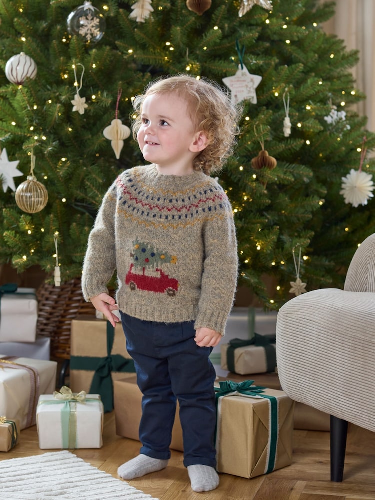 Braun - Mamas & Papas Weihnachtspullover - Bild 1 von 6 Braun - Mamas & Papas Weihnachtspullover - Bild 1 von 6