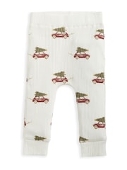 Mamas & Papas Christmas Car Print White Bodysuit and Leggings Set 2 Piece - Image 5 of 5