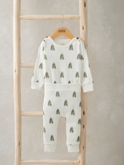 Mamas & Papas Christmas Tree Print White Bodysuit and Leggings Set 2 Piece - Image 3 of 6