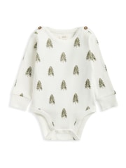 Mamas & Papas Christmas Tree Print White Bodysuit and Leggings Set 2 Piece - Image 5 of 6