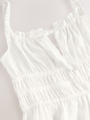 White 100% Linen Midi Dress - Image 8 of 8