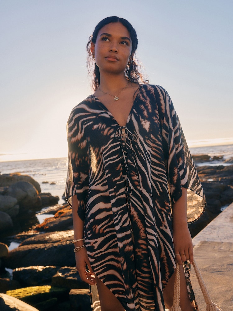 Animal 100% Cotton Textured Beach Cover-Up - Image 1 of 8