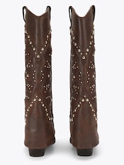 Steve Madden Brown Stagecoach Leather Cowboy Boots - Image 3 of 4