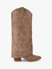 Steve Madden Natural Stagecoach Leather Cowboy Boots - Image 2 of 5