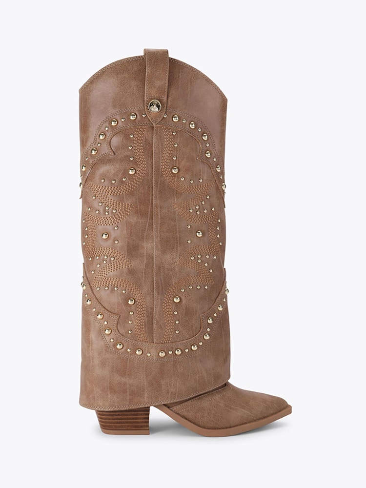 Steve Madden Natural Stagecoach Leather Cowboy Boots - Image 2 of 5 Steve Madden Natural Stagecoach Leather Cowboy Boots - Image 2 of 5