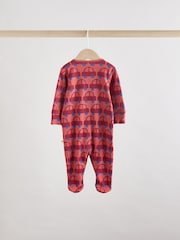Multi 100% Cotton Popper Baby Sleepsuit 3 Pack - Image 3 of 12
