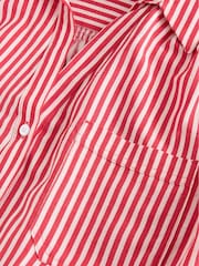 Red/White Stripe Short Sleeve Shirt with Linen - Image 9 of 9