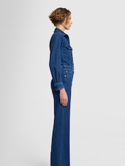 7 For All Mankind Blue Luxe Cove Jumpsuit - Imagen 3 de 7