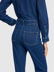 7 For All Mankind Blue Luxe Cove Jumpsuit - Imagen 6 de 7