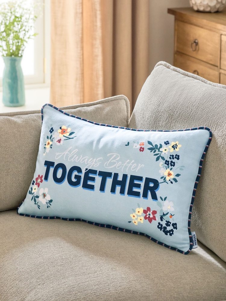 Blue Help For Heroes Slogan Cushion - Image 1 of 7