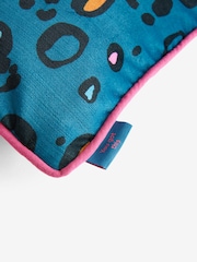 Blue IWD Velvet Leopard Print Cushion - Image 5 of 5