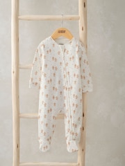 Mamas & Papas Cream Gingerbread Christmas Zip 100% Cotton Sleepsuit - Image 3 of 3