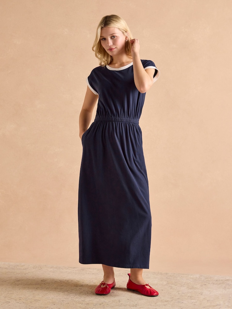 Adeena Navy Jersey Maxi Dress - Image 1 of 7