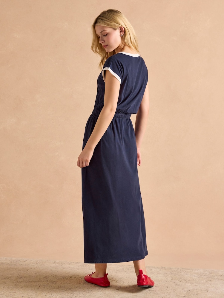 Adeena Navy Jersey Maxi Dress - Image 2 of 7