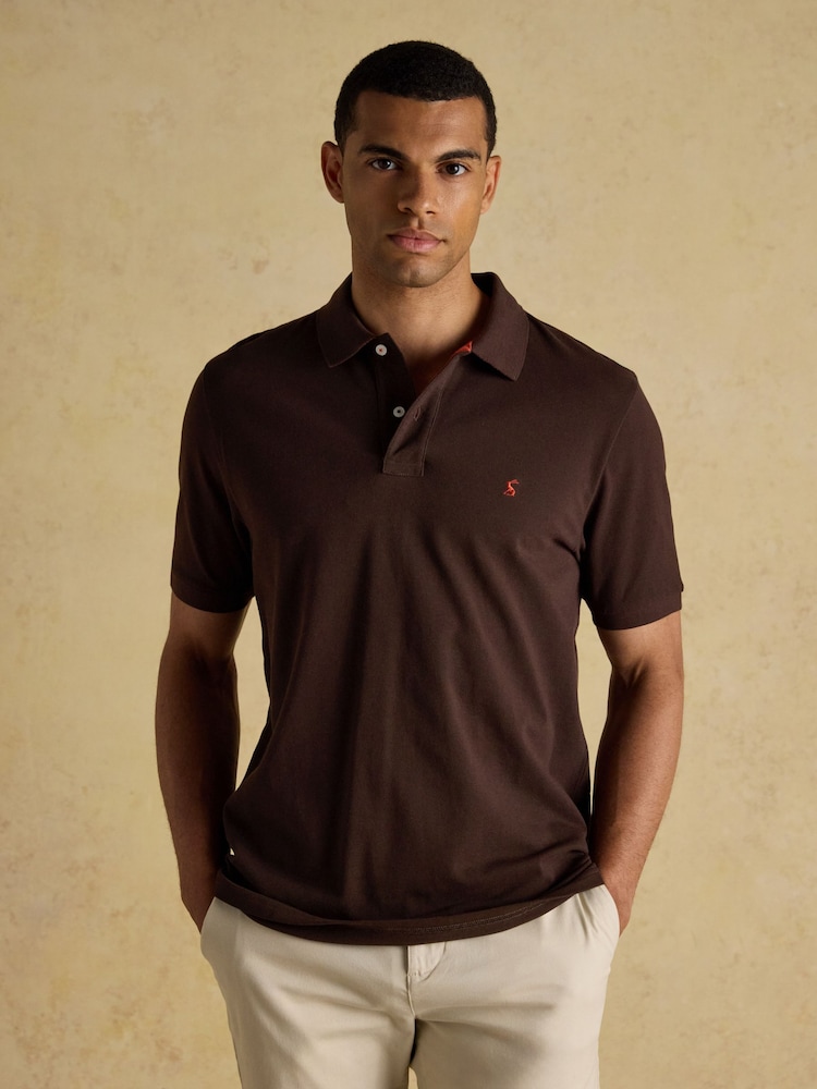 Joules Woody Brown Cotton Pique Polo Shirt - Image 1 of 8