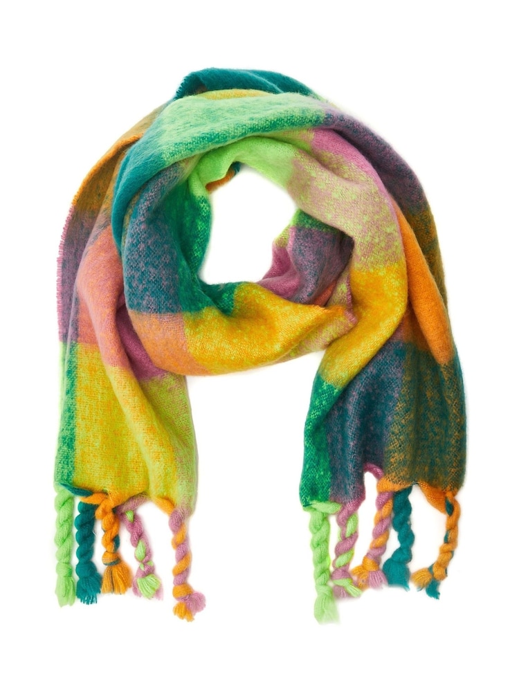 Moda in Pelle Jeylinascarf Multi Check Chunky Black Scarf - Image 1 of 3