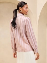 Rosa - Lipsy Utility Stripe Burnout Shirt - Imagen 4 de 4