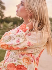 Lipsy White Button Through Floral Printed Blouse - Image 4 of 4