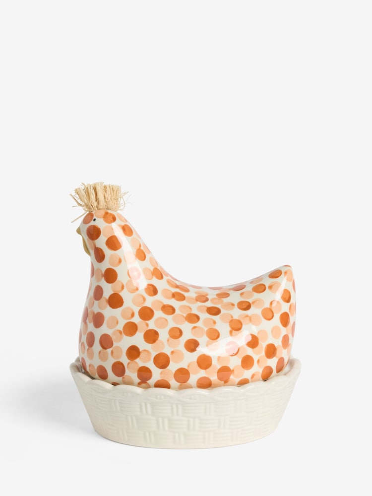 Orange Ceramic Chicken Egg House - Image 1 of 1