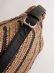 Natural Striped Straw Look Sling Bag - Image 4 of 5