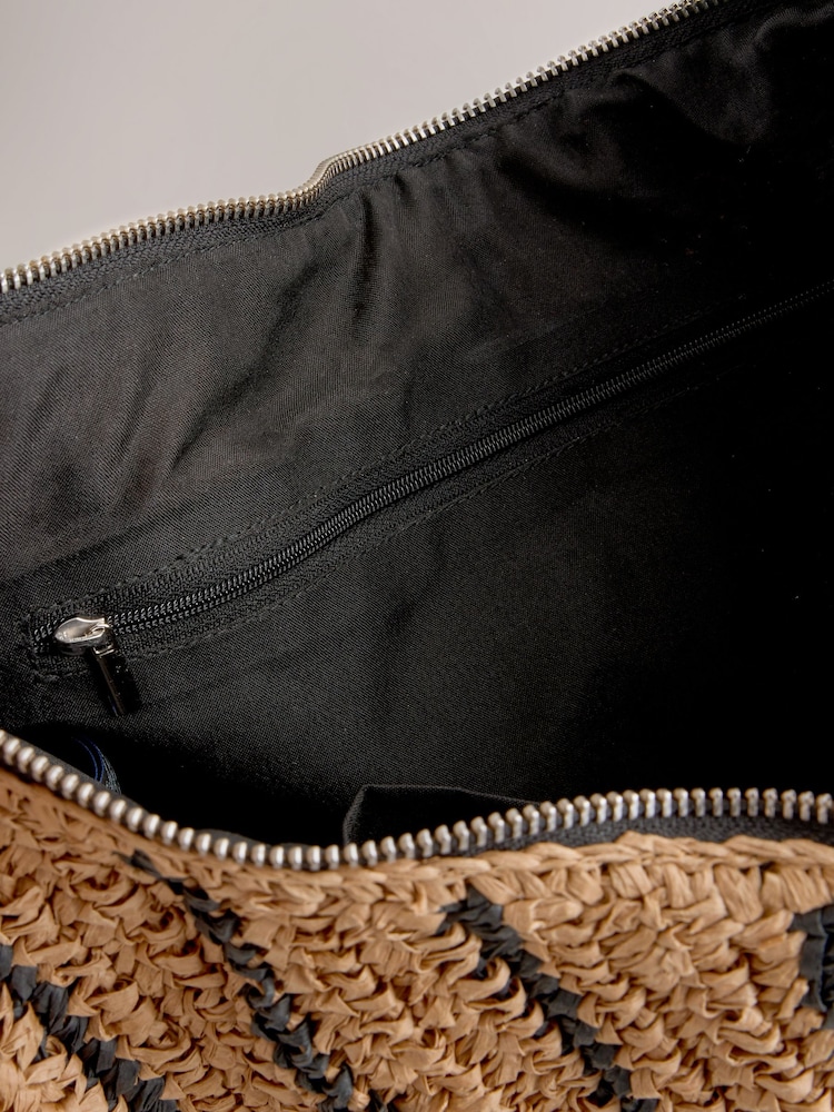 Natural Striped Straw Look Sling Bag - Image 5 of 5