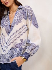 Lipsy Paisley Print Printed Button Through Blouse - Image 2 of 4