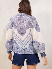 Lipsy Paisley Print Printed Button Through Blouse - Image 4 of 4