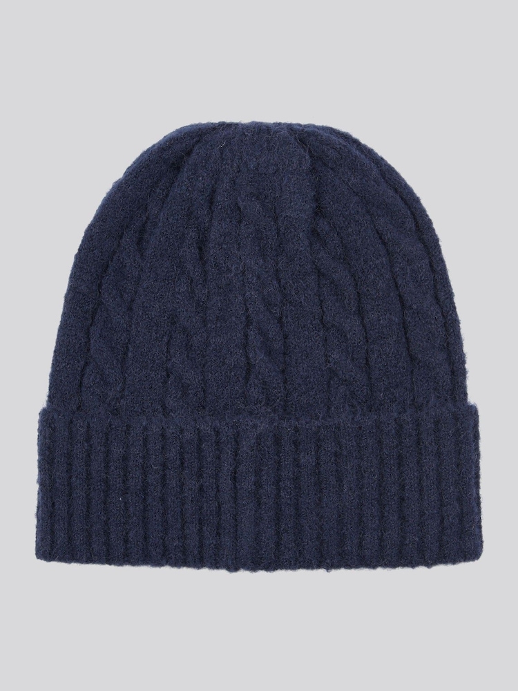 U.S. Polo Assn Blue Signature Cable Knit Winter Beanie - Image 2 of 3