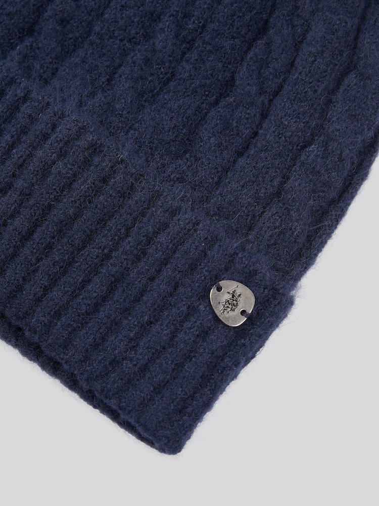 U.S. Polo Assn Blue Signature Cable Knit Winter Beanie - Image 3 of 3