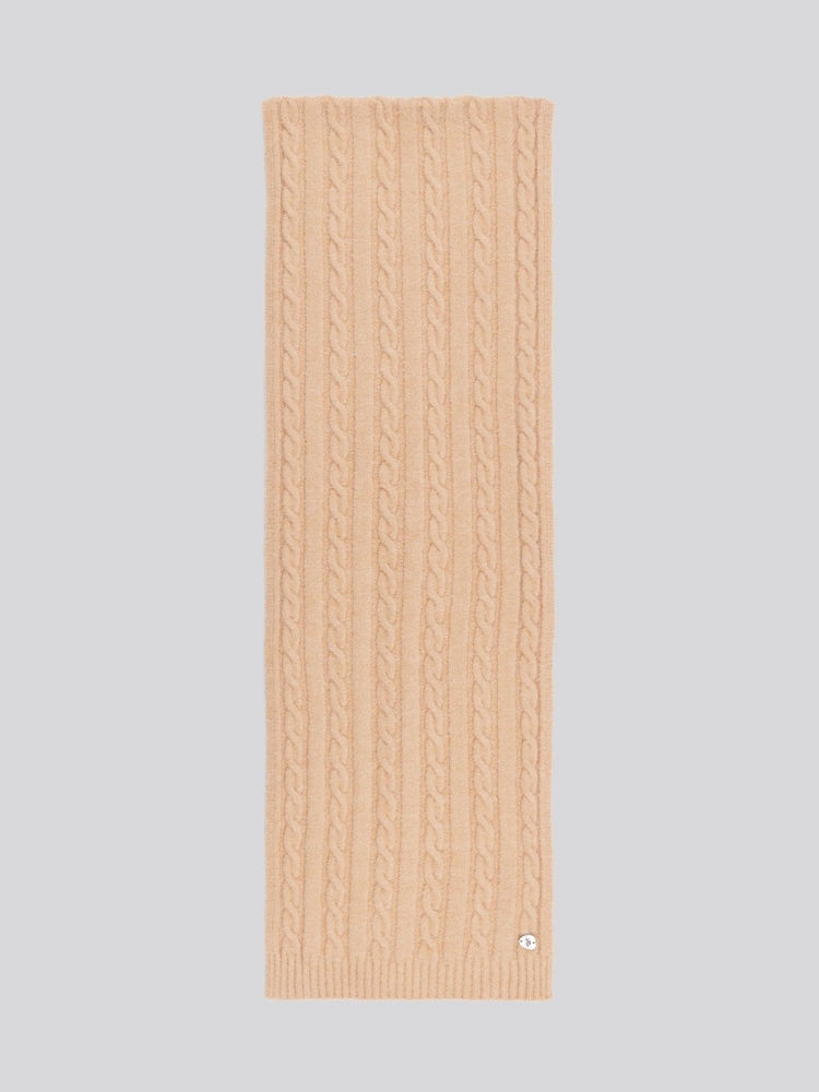 U.S. Polo Assn. Natural Womens Hanging Signature Cable Knit Scarf - Image 1 of 3 U.S. Polo Assn. Natural Womens Hanging Signature Cable Knit Scarf - Image 1 of 3