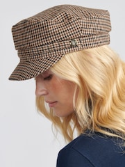 U.S. Polo Assn Natural Womens Check Felt Baker Boy Hat - Image 2 of 8