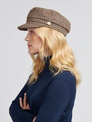 U.S. Polo Assn Natural Womens Check Felt Baker Boy Hat - Image 4 of 8