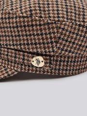 U.S. Polo Assn Natural Womens Check Felt Baker Boy Hat - Image 8 of 8