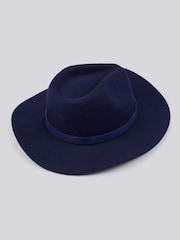 U.S. Polo Assn Blue Womens Felt Fedora Hat - Image 1 of 3