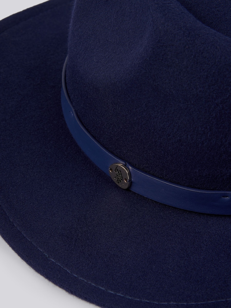 U.S. Polo Assn Blue Womens Felt Fedora Hat - Image 3 of 3