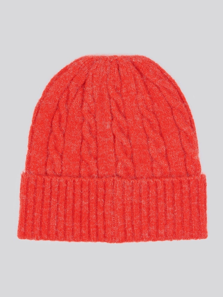 U.S. Polo Assn Orange Signature Cable Knit Winter Beanie - Image 2 of 3