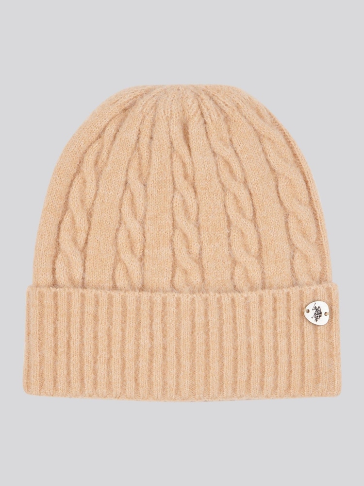 U.S. Polo Assn Natural Signature Cable Knit Winter Beanie - Image 1 of 3