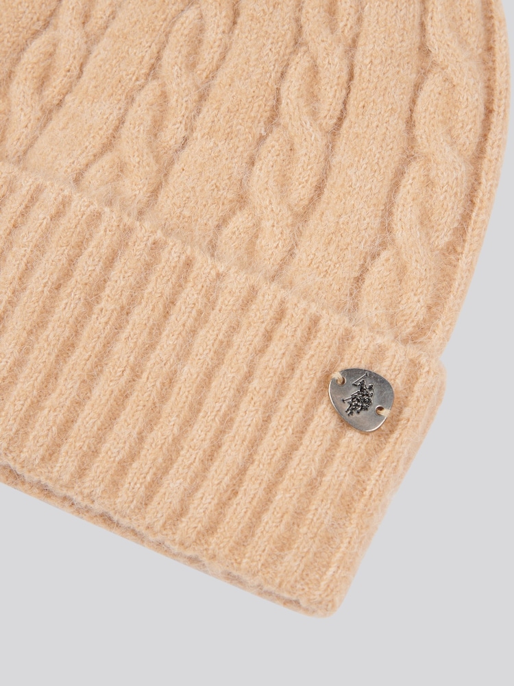 U.S. Polo Assn Natural Signature Cable Knit Winter Beanie - Image 3 of 3