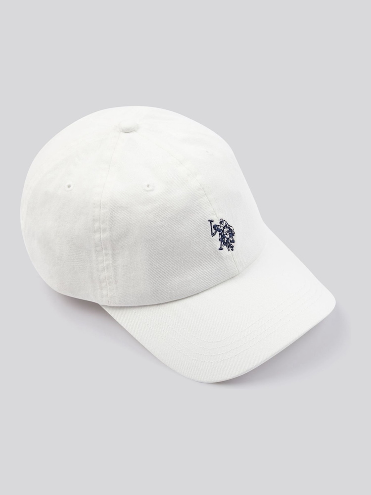 Weiß - U.S. Polo Assn. Womens Double Horsemen Washed Casual 100% Cotton Cap - Bild 1 von 4