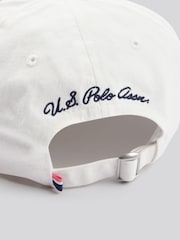 Weiß - U.S. Polo Assn. Womens Double Horsemen Washed Casual 100% Cotton Cap - Bild 4 von 4
