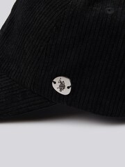 U.S. Polo Assn. Black Womens Corduroy Casual 100% Cotton Cap - Image 3 of 4