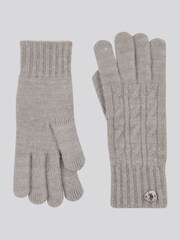 U.S. Polo Assn. Grey Womens Signature Cable Knit Touchscreen Gloves - Image 2 of 3